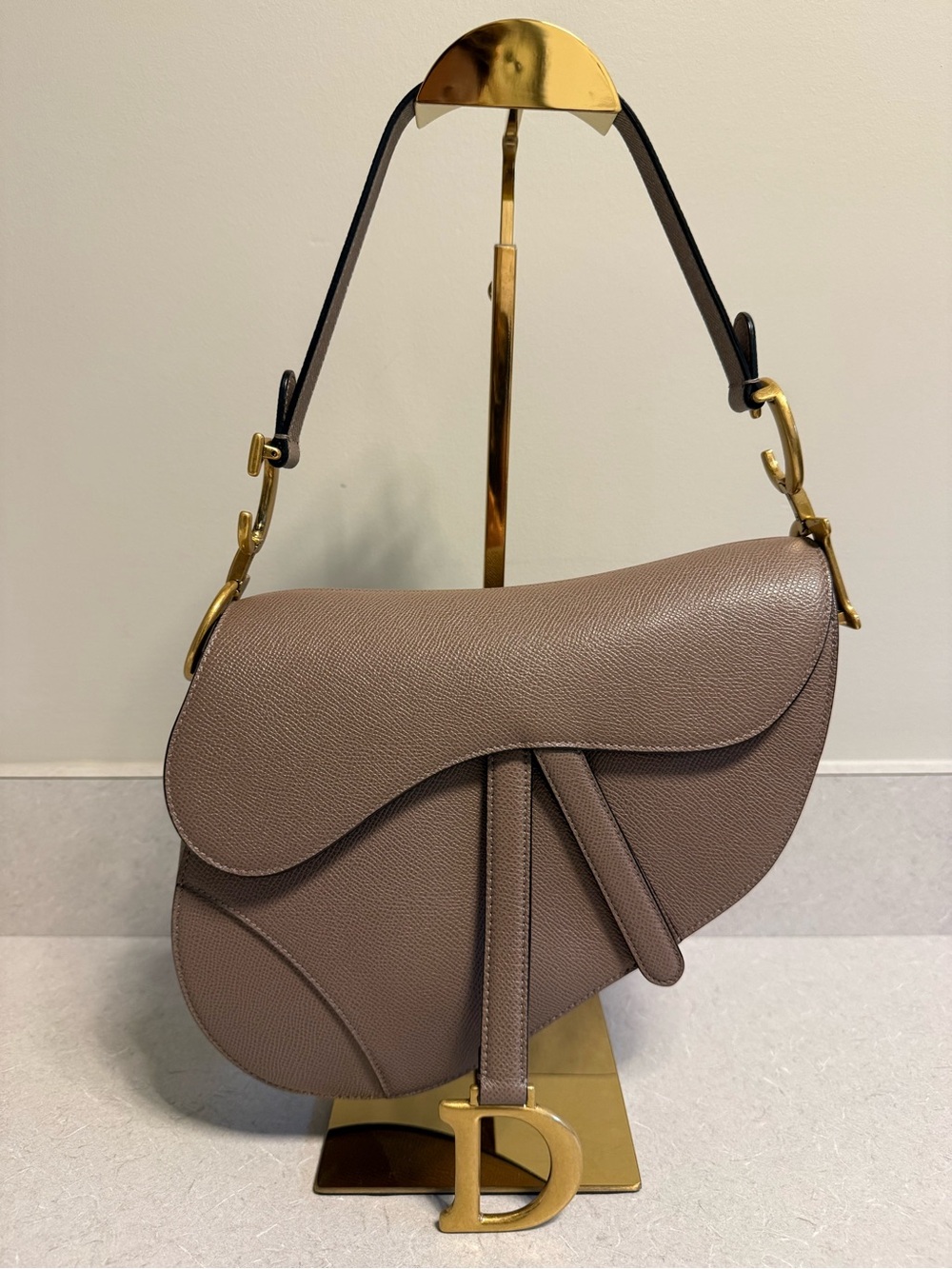 Auth Dior Saddle Shoulder Bag in Taupe, Made in Italy - Picture 2 of 16